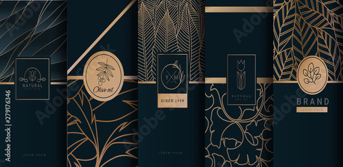 Fototapeta Collection of design elements,labels,icon,frames, for logo,packaging,design of luxury products