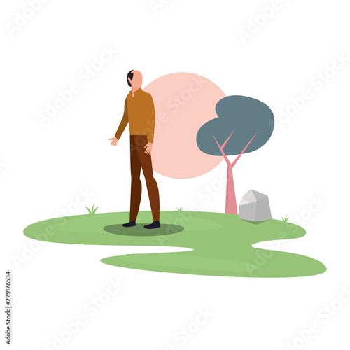 man character in the park outdoor