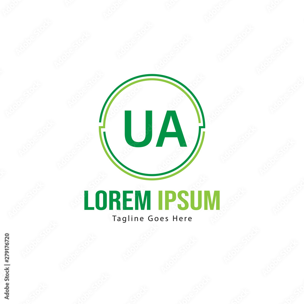 UA Letter Logo Design. Creative Modern UA Letters Icon Illustration