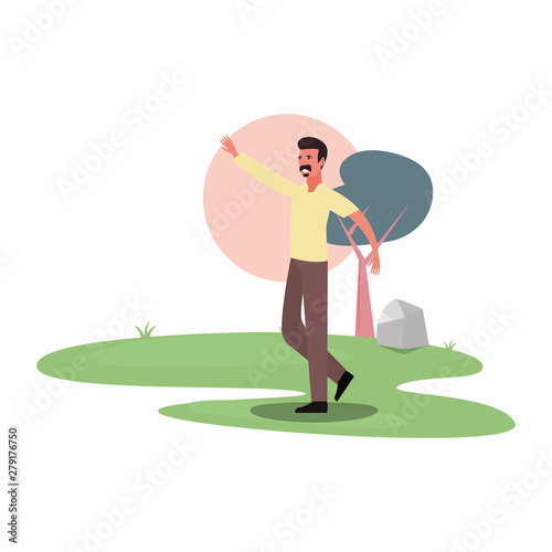man character in the park outdoor