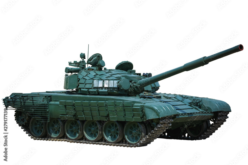 T-72 Soviet medium and main tank isolated on white
