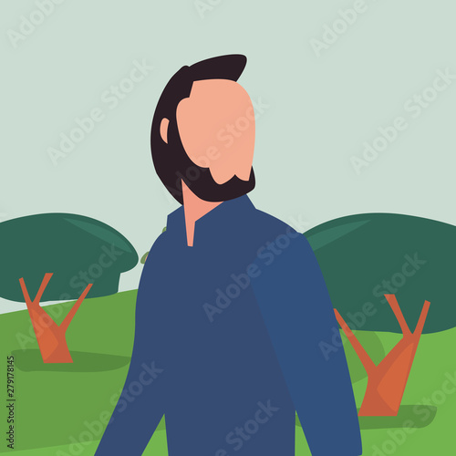 man character in the park outdoor