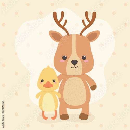 Dekoracja na wymiar  cute-and-little-reindeer-and-duck-characters