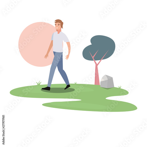 man character in the park outdoor