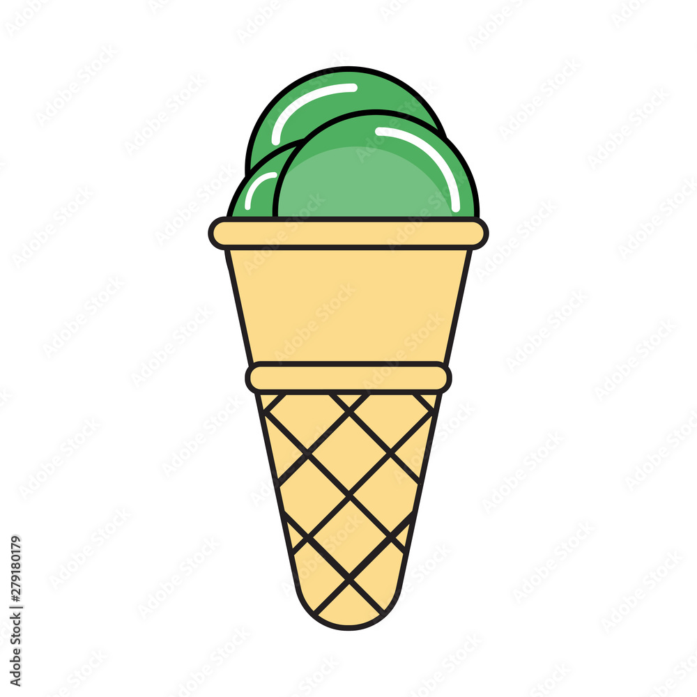 Green ice cream cone image Green ice cream cone image