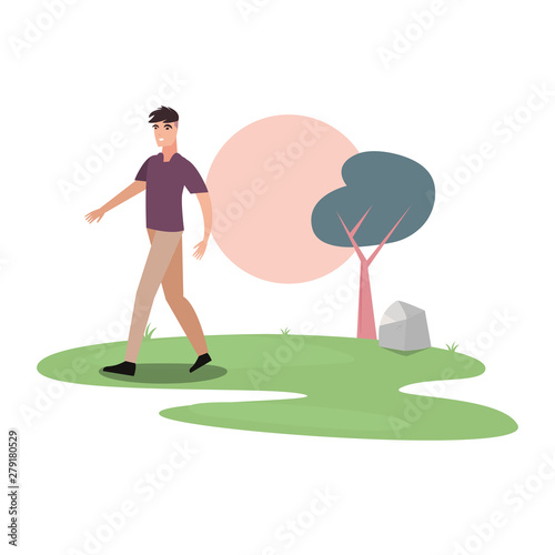 man character in the park outdoor