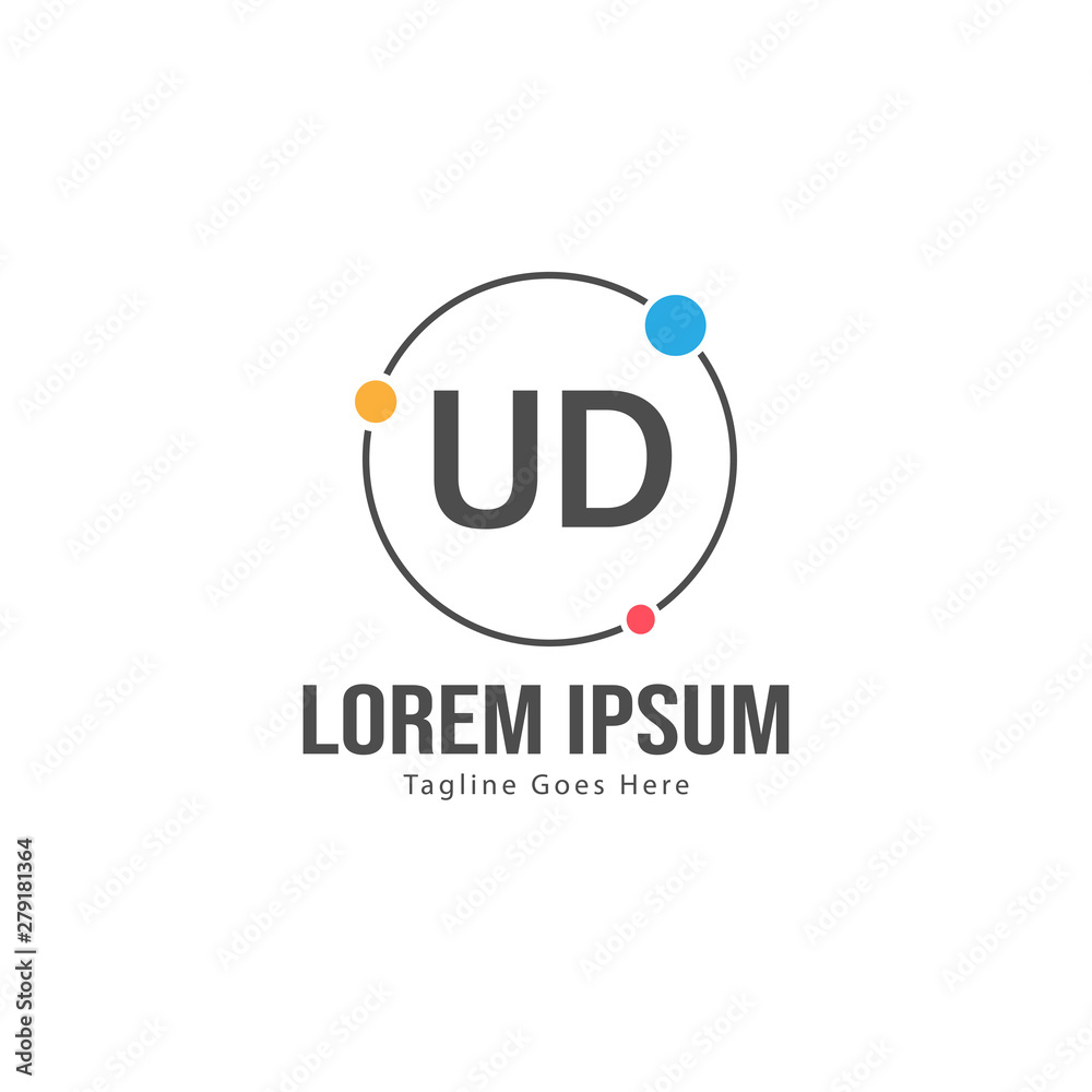 UD Letter Logo Design. Creative Modern UD Letters Icon Illustration