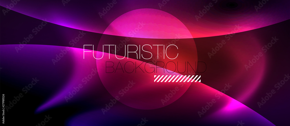 Glossy glowing neon light wave background Glossy glowing neon light wave background
