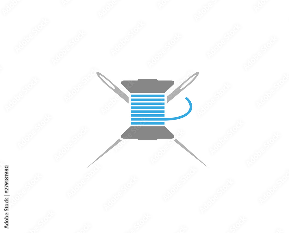 Fototapeta premium Creative Needles Sewing FabricLogo Design Vector Symbol Illustration