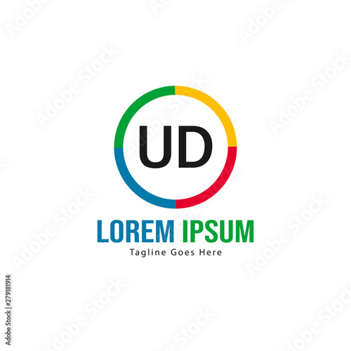 UD Letter Logo Design. Creative Modern UD Letters Icon Illustration
