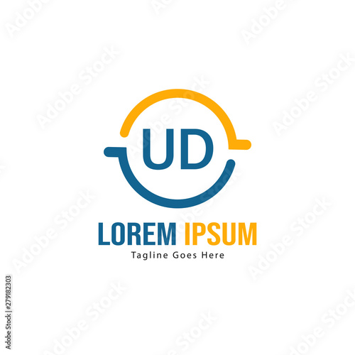 UD Letter Logo Design. Creative Modern UD Letters Icon Illustration