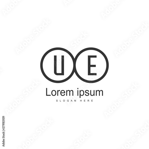 UE Letter Logo Design. Creative Modern UE Letters Icon Illustration