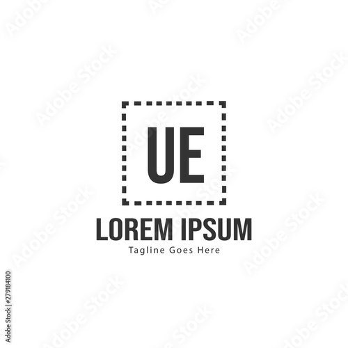 UE Letter Logo Design. Creative Modern UE Letters Icon Illustration