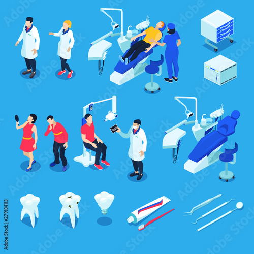 Isometric Dentist Set