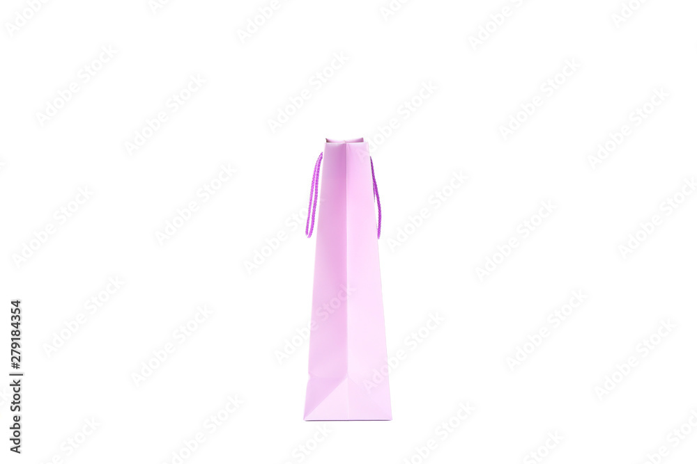 Purple paper bag isolated on white background Purple paper bag isolated on white background
