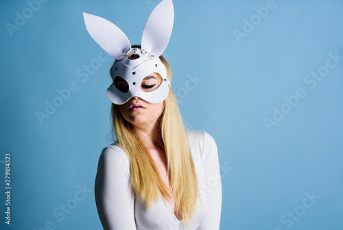sensual woman with sexy body in ears. love games. Easter bunny. fashion beauty. sexy woman in erotic lingerie. girl in rabbit mask. erotic underwear. My relaxation