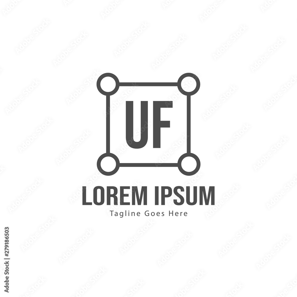 UF Letter Logo Design. Creative Modern UF Letters Icon Illustration