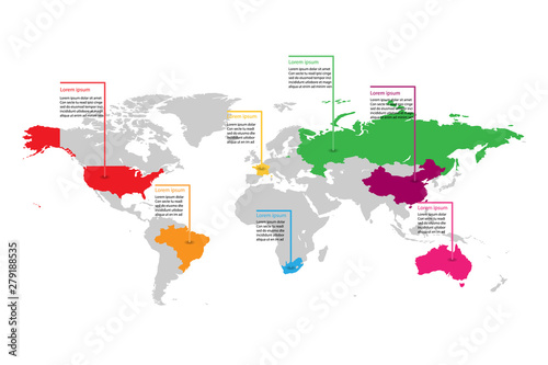 Fototapeta Naklejka Na Ścianę i Meble -  world map infographic, world map information