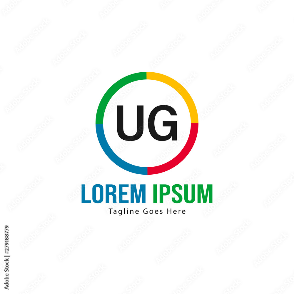 UG Letter Logo Design. Creative Modern UG Letters Icon Illustration