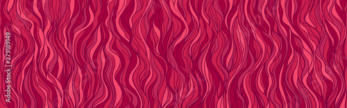 Seamless wallpaper on horizontally surface. Colorful wavy background. Hand drawn waves. Stripe texture with many lines. Waved pattern. Colored illustration for banners, flyers or posters