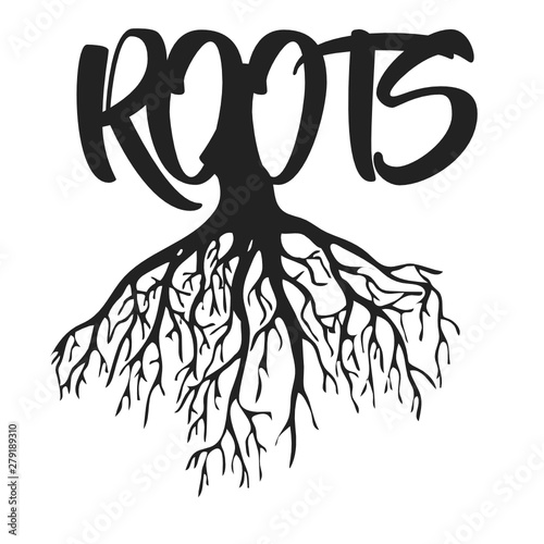 Roots Text Vector Illustrator photo