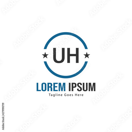 UH Letter Logo Design. Creative Modern UH Letters Icon Illustration © Robani