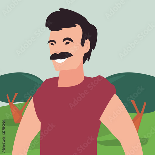 man character in the park outdoor