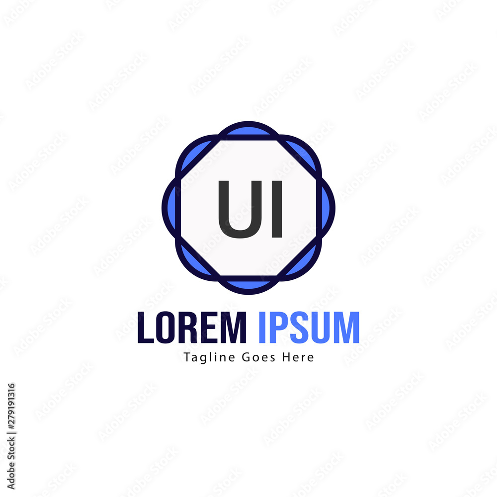 UI Letter Logo Design. Creative Modern UI Letters Icon Illustration UI Letter Logo Design. Creative Modern UI Letters Icon Illustration