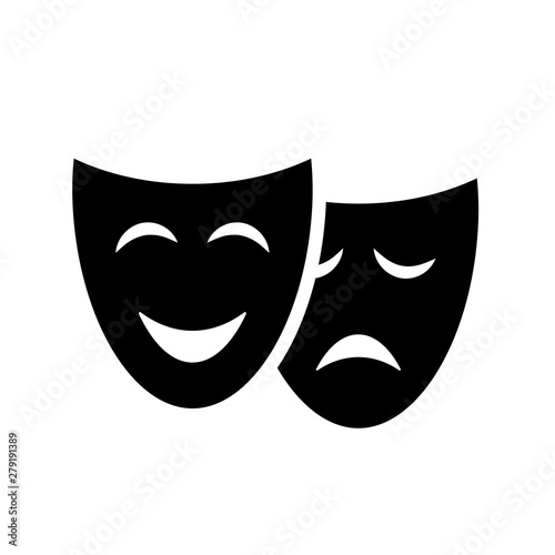 Happy and sad mood vector icon