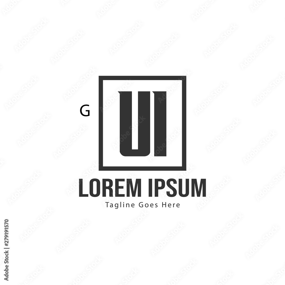 UI Letter Logo Design. Creative Modern UI Letters Icon Illustration