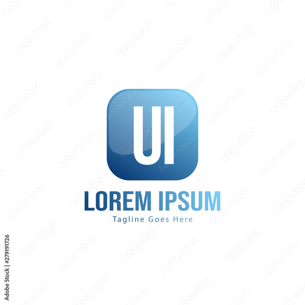 UI Letter Logo Design. Creative Modern UI Letters Icon Illustration