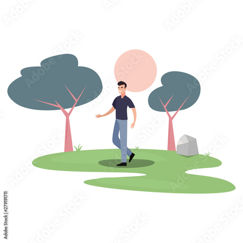 man character in the park outdoor