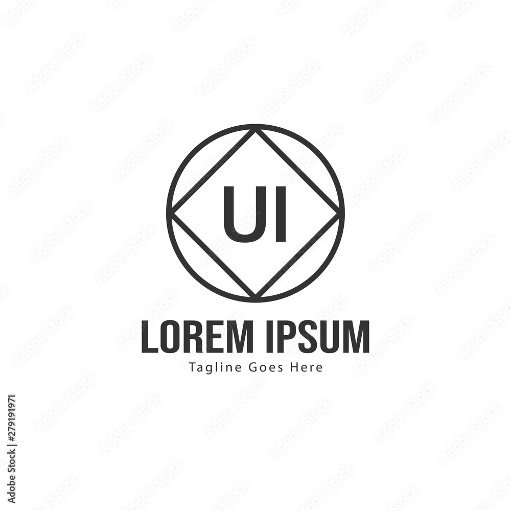 UI Letter Logo Design. Creative Modern UI Letters Icon Illustration UI Letter Logo Design. Creative Modern UI Letters Icon Illustration