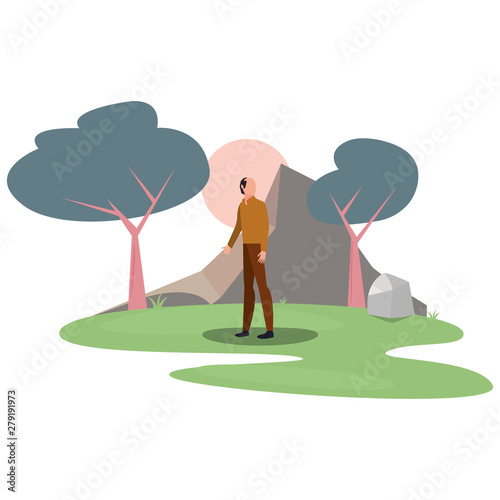 man character in the park outdoor