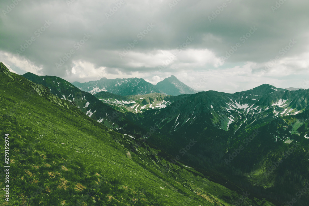 Polish Tatras green hills mountains in summer