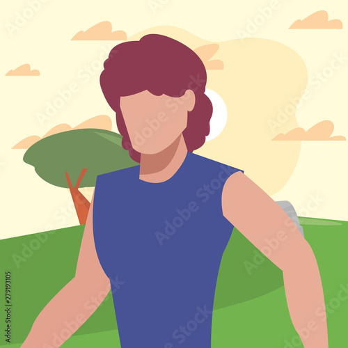 man character in the park outdoor