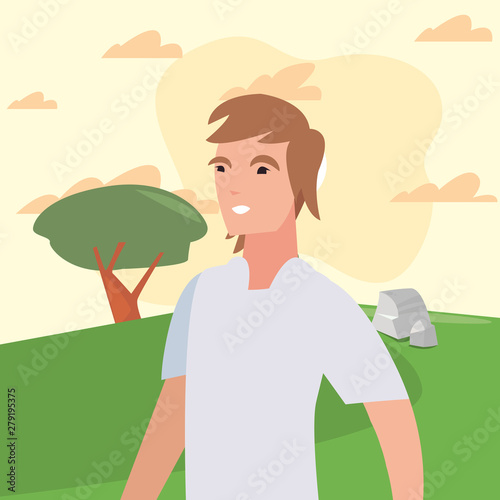 man character in the park outdoor