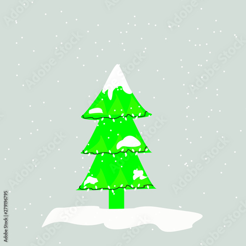 Merry Christmas and Happy New Year. Christmas tree. copy space