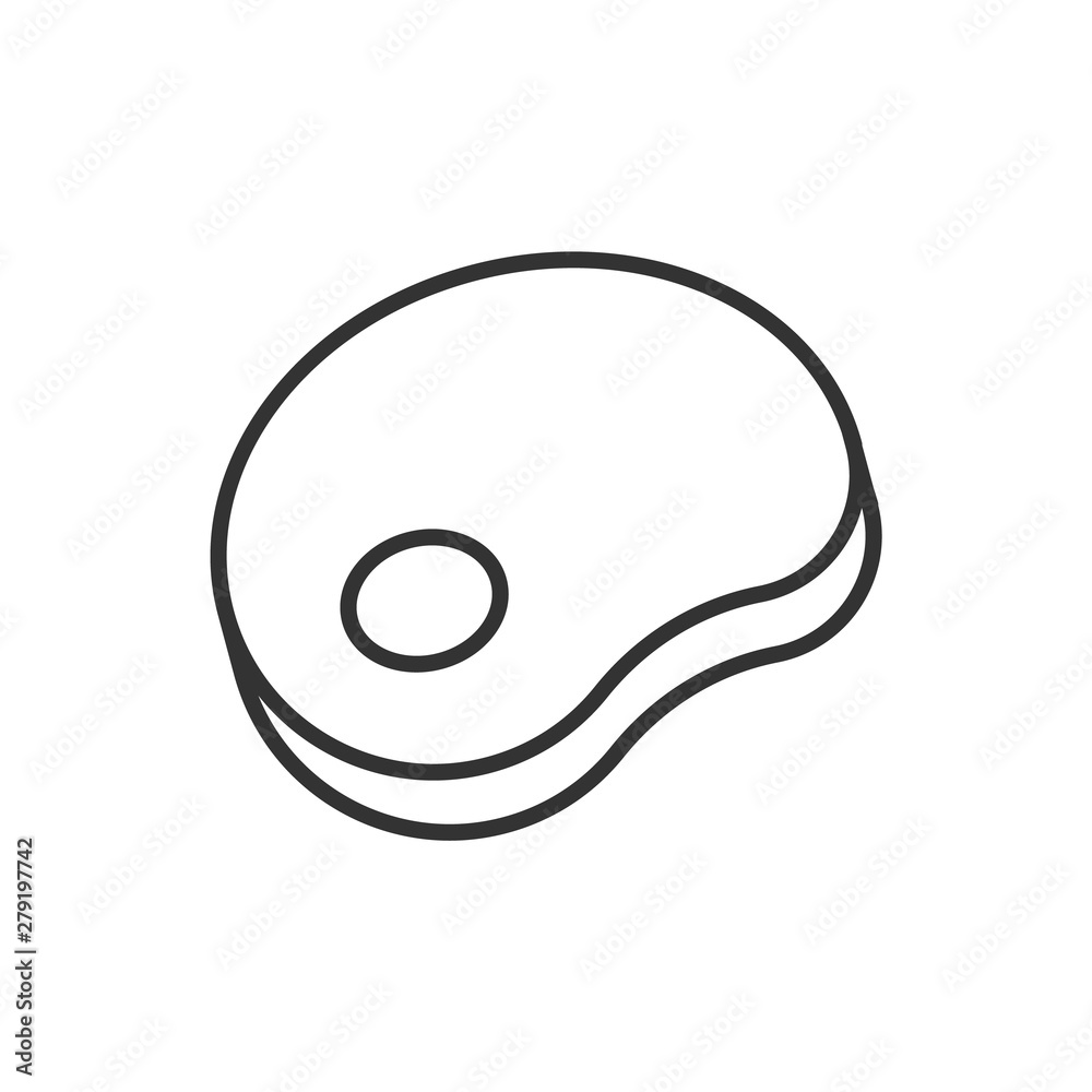 Steak meat outline icon on white background Steak meat outline icon on white background