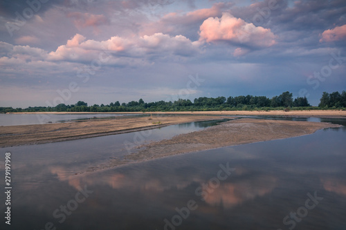 Morning on the Vistula River somewhere in Masovia, Poland photo