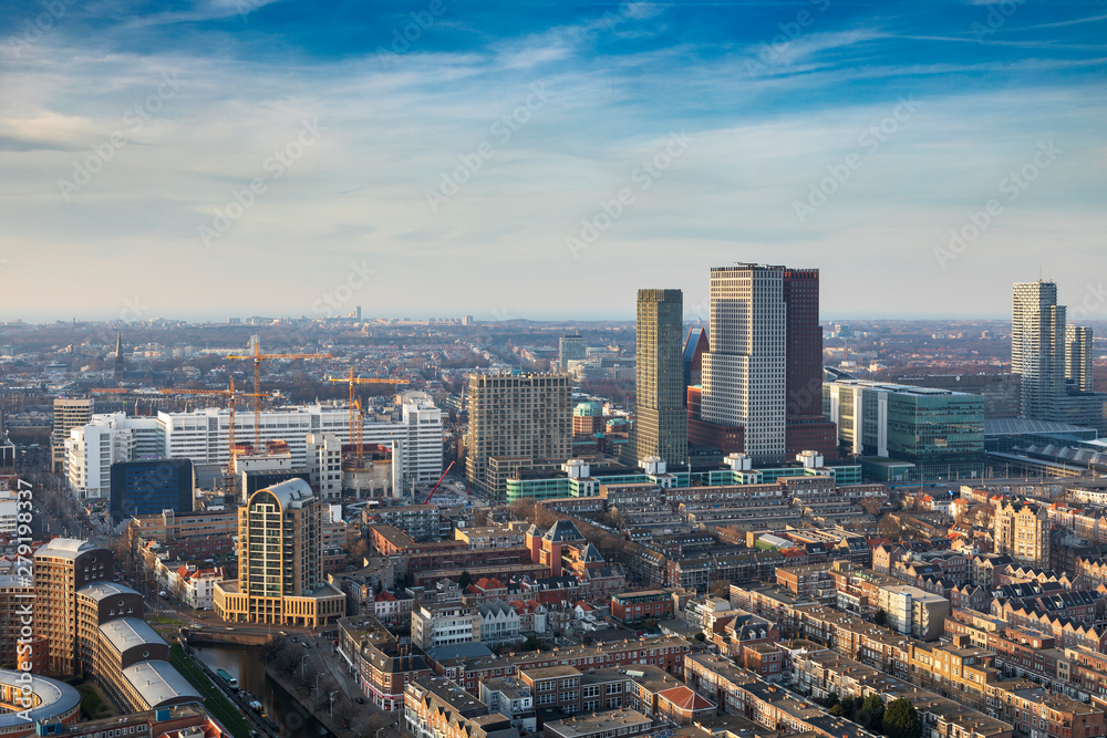 Fototapeta premium aerial view on the city centre of The Hague