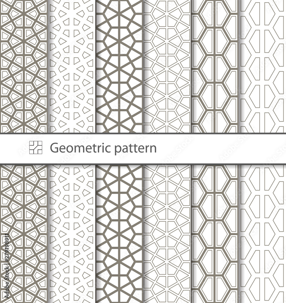 Fototapeta Traditional Arabic seamless geometric pattern for your design, laser cutting, stamping on leather, cardboard, paper. Interior design, graphic design. Drawing for sandblasting glass. Printing on fabric