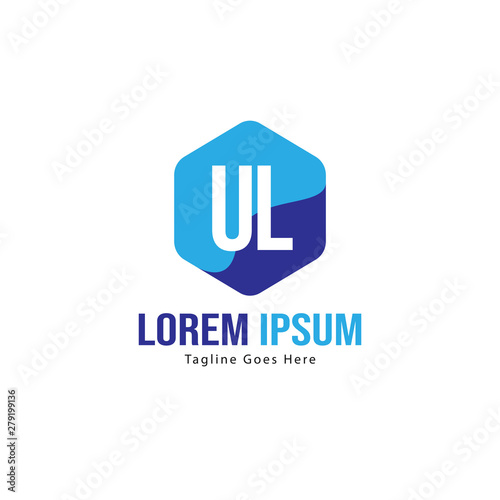 UL Letter Logo Design. Creative Modern UL Letters Icon Illustration