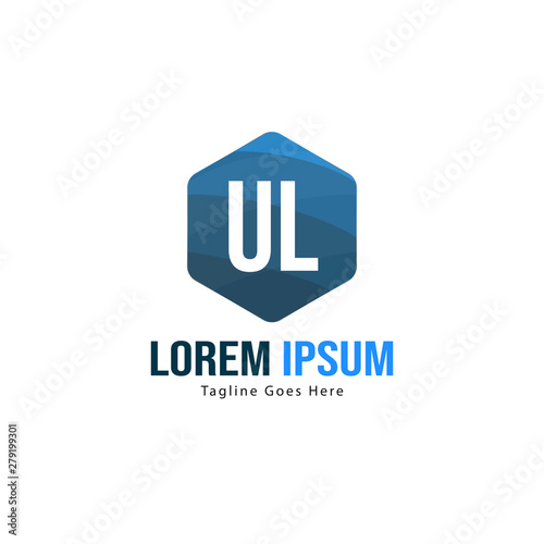 UL Letter Logo Design. Creative Modern UL Letters Icon Illustration