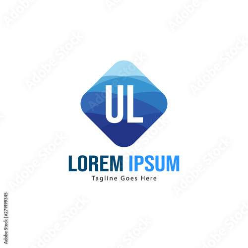 UL Letter Logo Design. Creative Modern UL Letters Icon Illustration