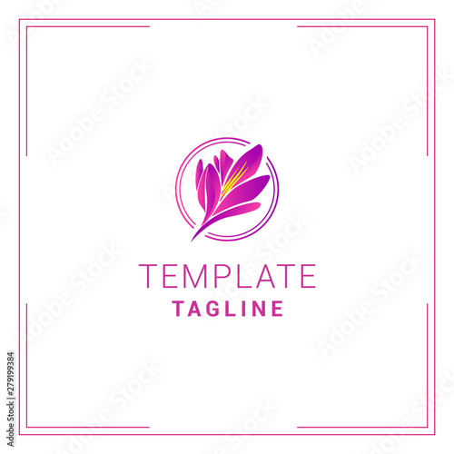 logo pattern with beautiful saffron flower spices