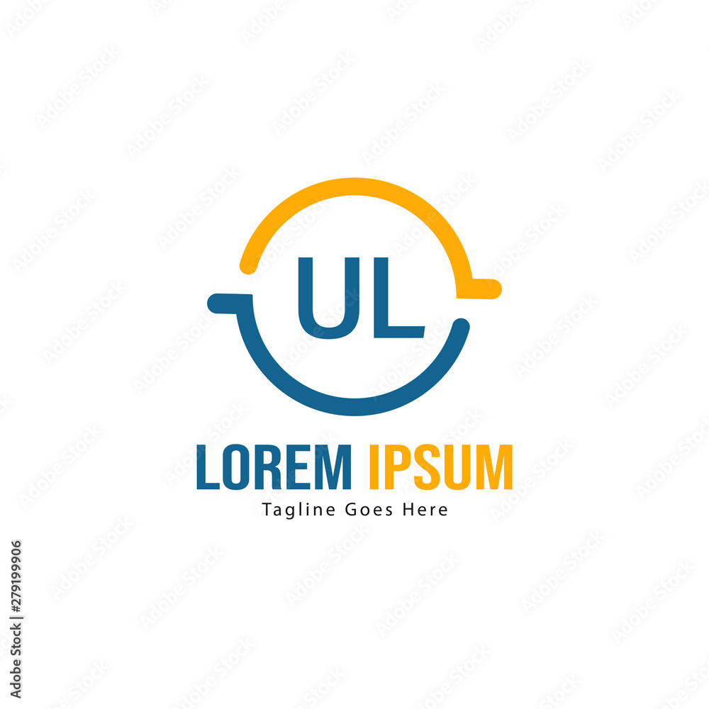 UL Letter Logo Design. Creative Modern UL Letters Icon Illustration