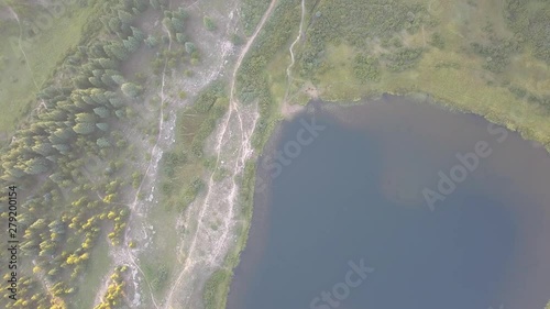 Little Molas Lake aerial view from directly above