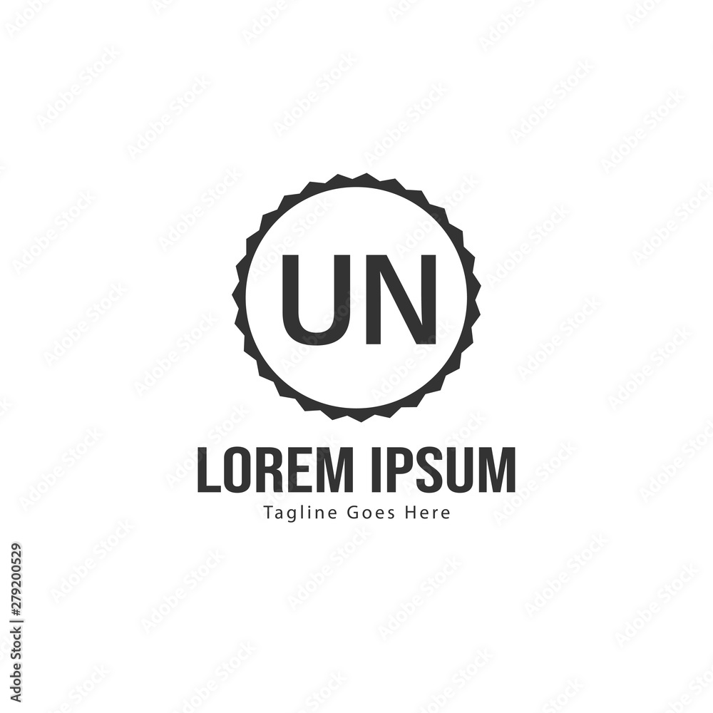 Fototapeta premium UN Letter Logo Design. Creative Modern UN Letters Icon Illustration