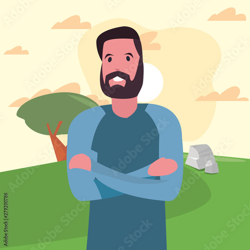 man character in the park outdoor